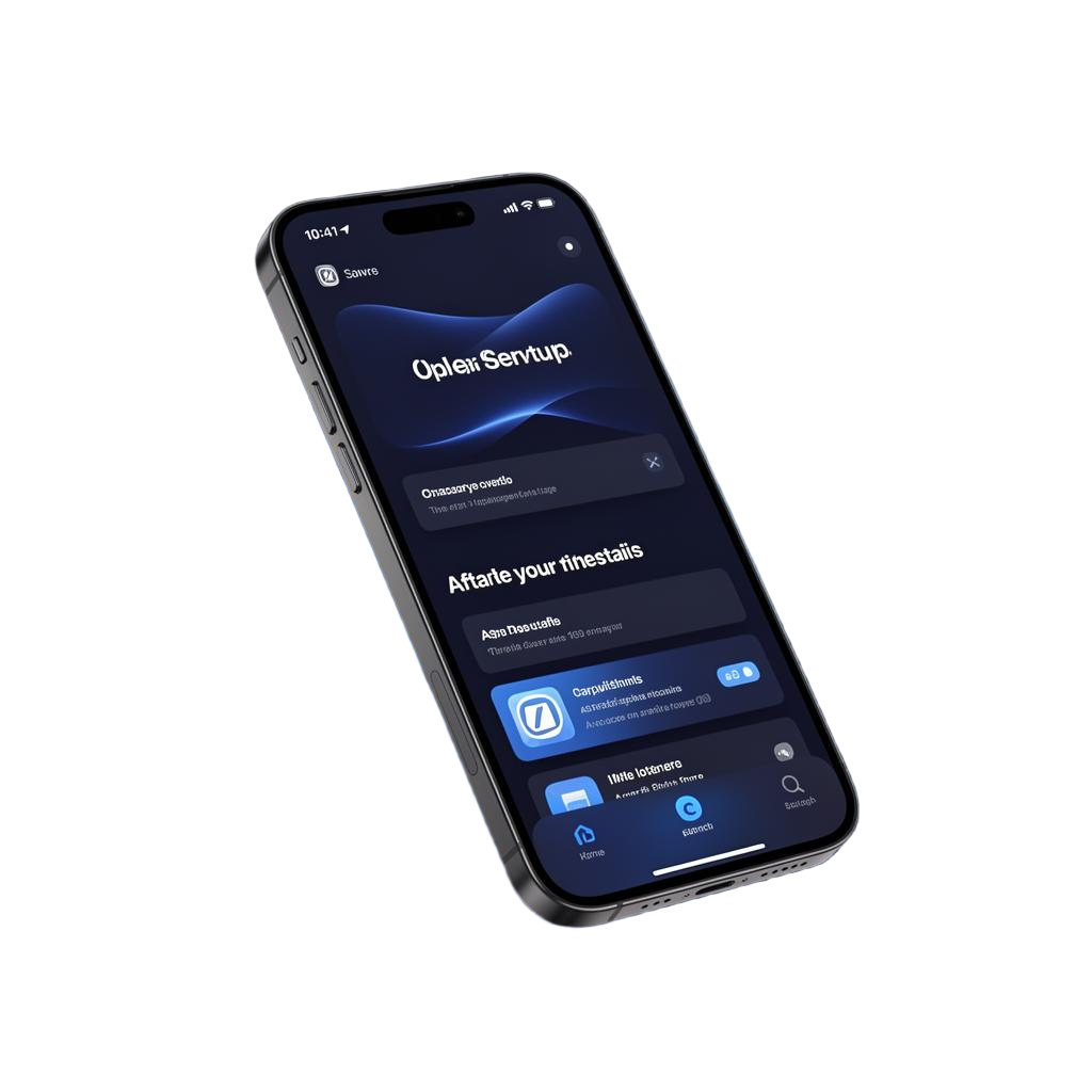 iOS app template preview running on iPhone